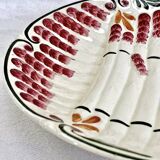 Set of 6 old Onnaing barbotine asparagus plates