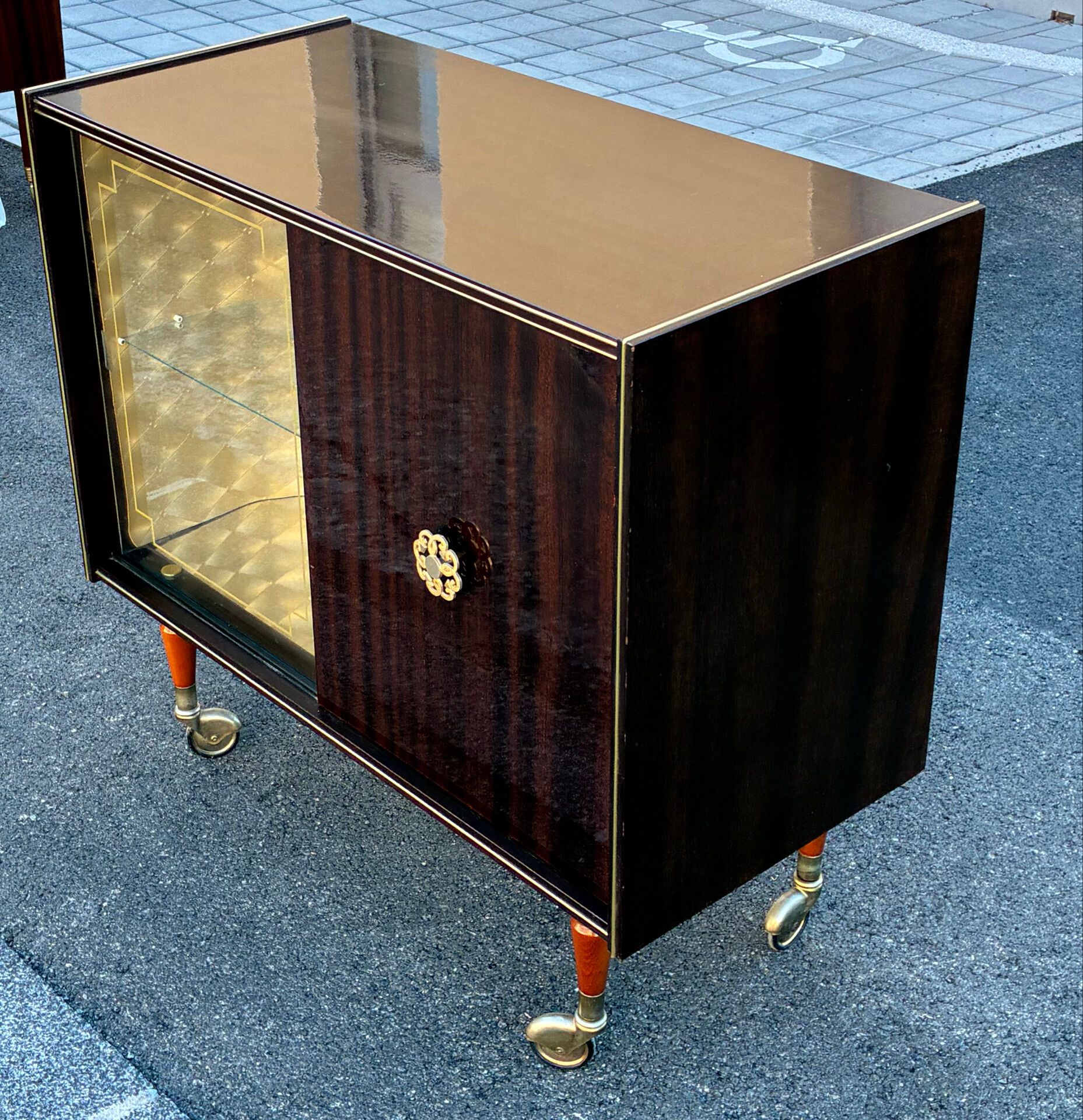 Vintage 60s console TV bar