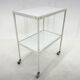 1950's hospital table, trolley on wheels with opaxite glass