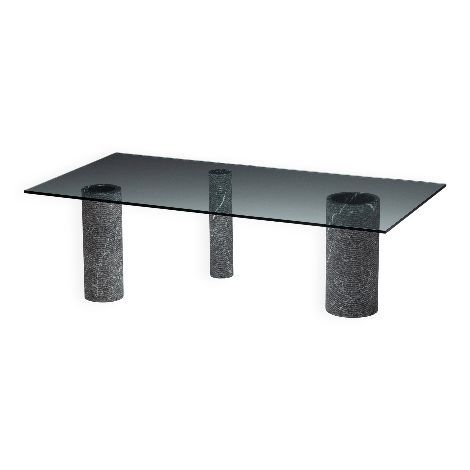 Marble and Glass Dining Table by Massimo Vignelli, Italy, 1980s