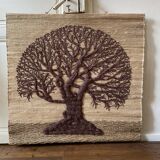 Large woven wall tapestry made of fibers Tree of Life