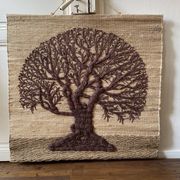 Large woven wall tapestry made of fibers Tree of Life