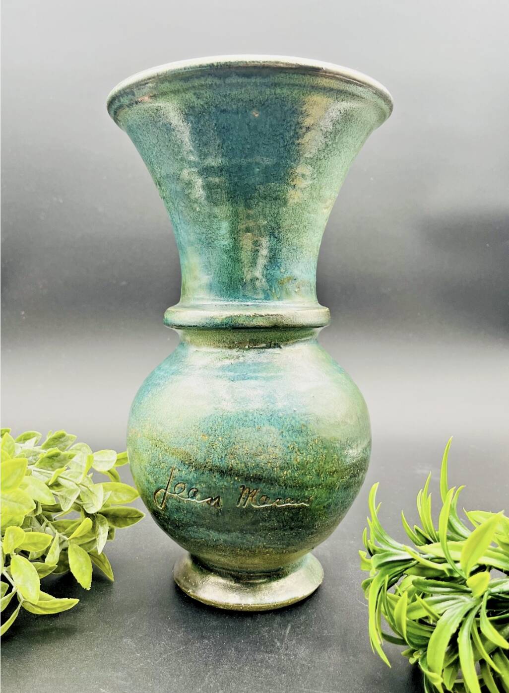 Grand vase Jean Marais céramique bleu vert - 661002