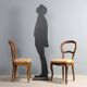 Pair of antique Louis-Philippe chairs in walnut and fabric, Italy, 19th century.
