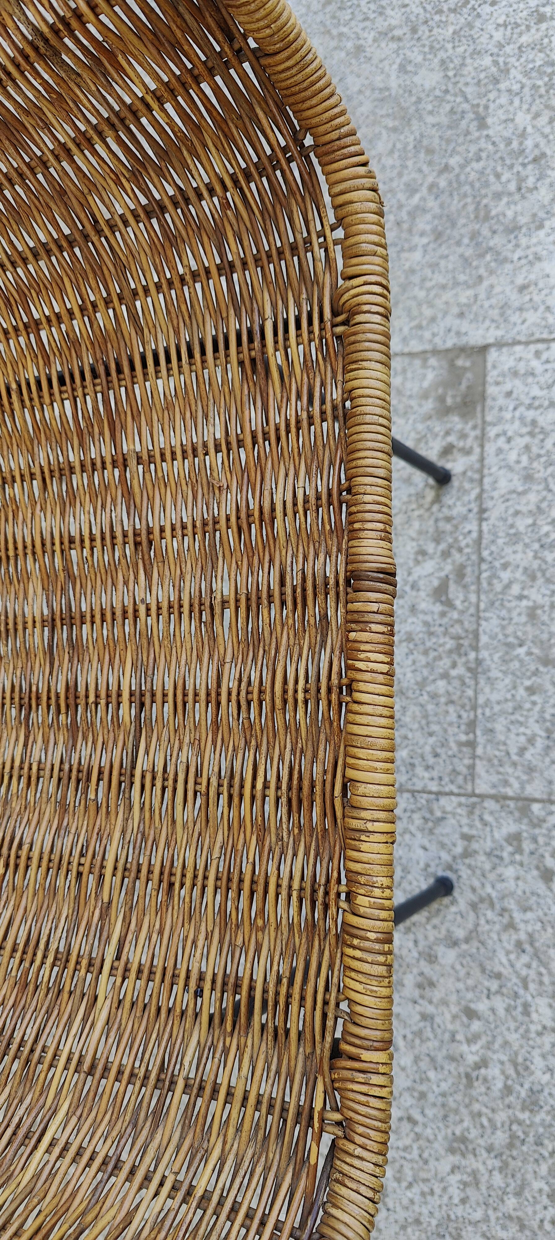 pair of Italian wicker chairs