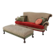 Extra large Victorian sofa and ottoman 1890