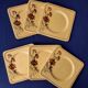 6 square dessert plates, ironstone. 1940s-50s.