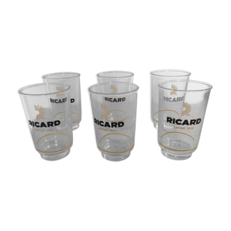 Set of 6 Ricard 27cl glasses signed Lehanneur