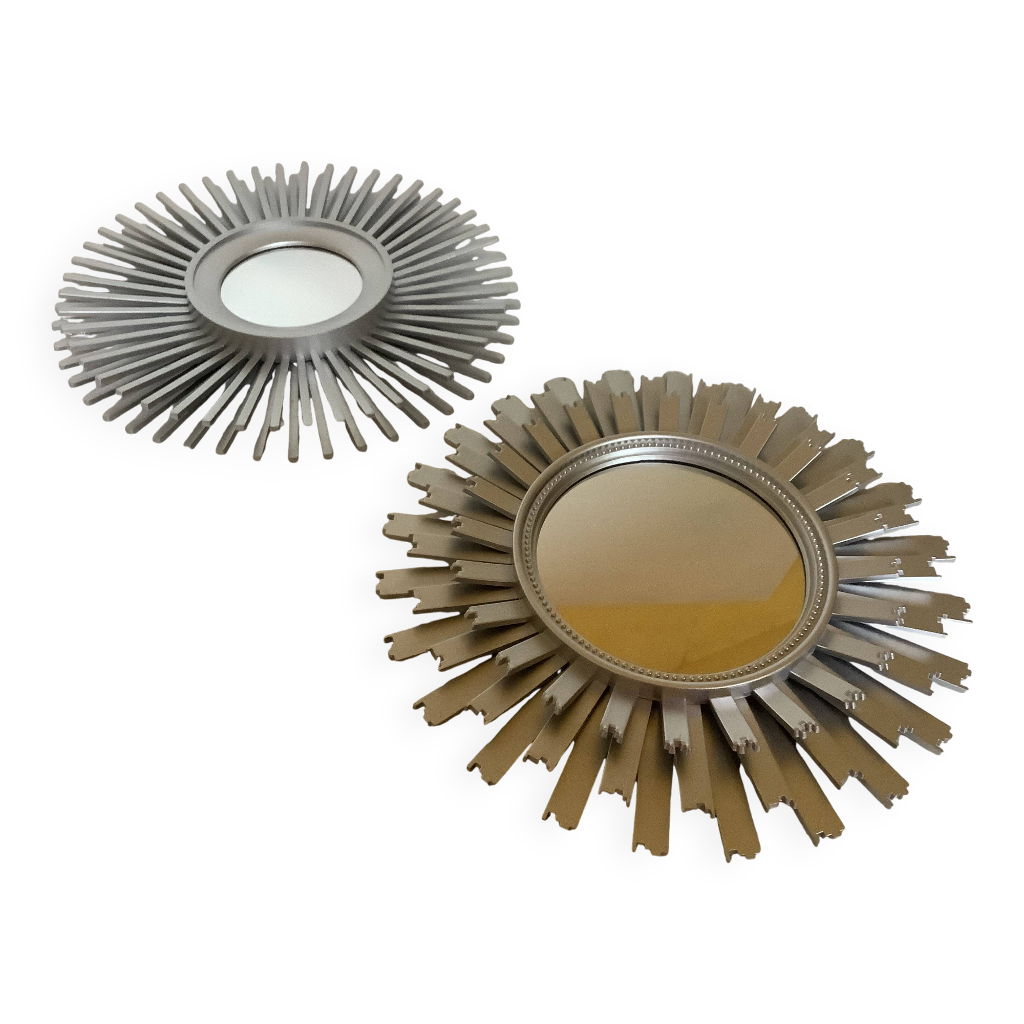 Pair of silver sun mirrors