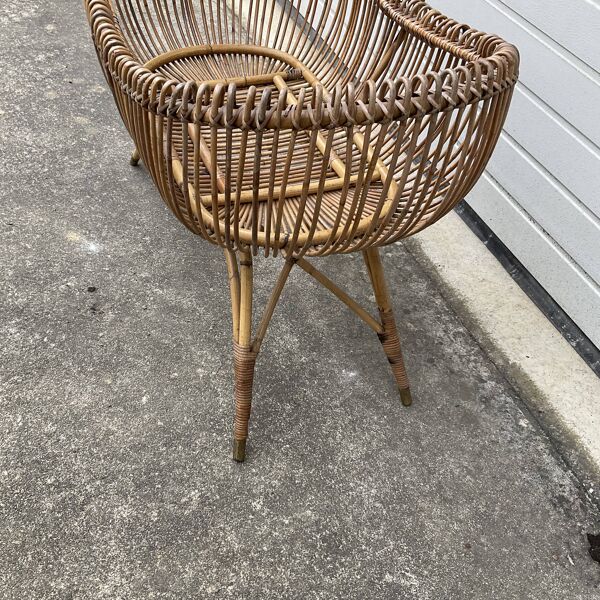 Berceau en rotin vintage