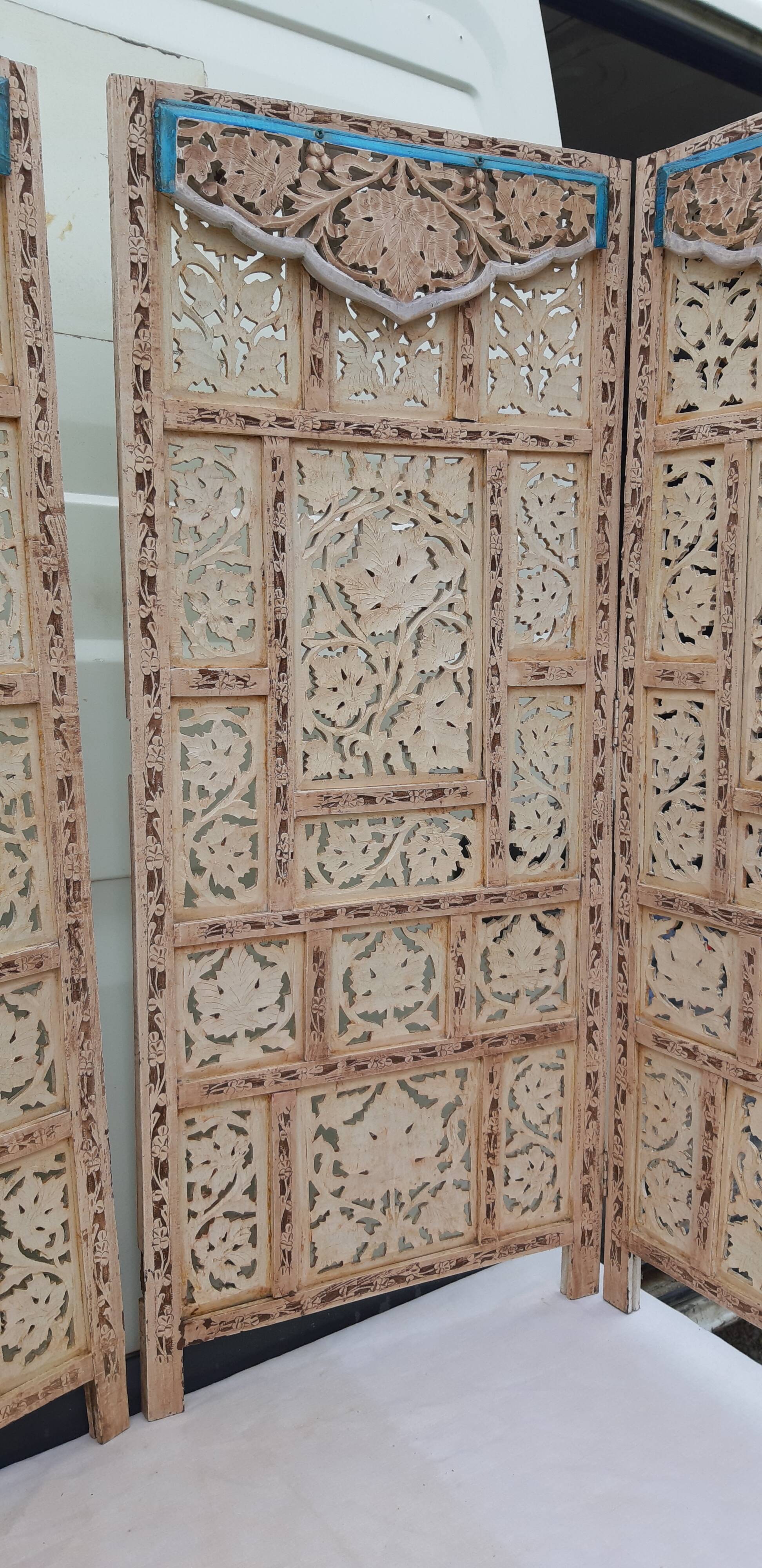 Paire de paravents bois Inde