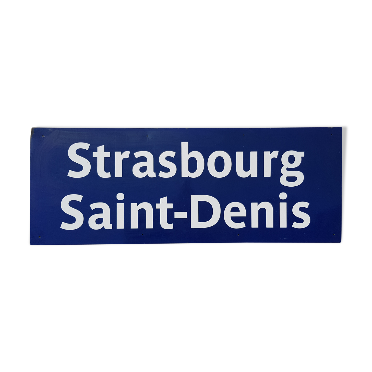 Former plaque of the Paris metro at Strasbourg Saint Denis station