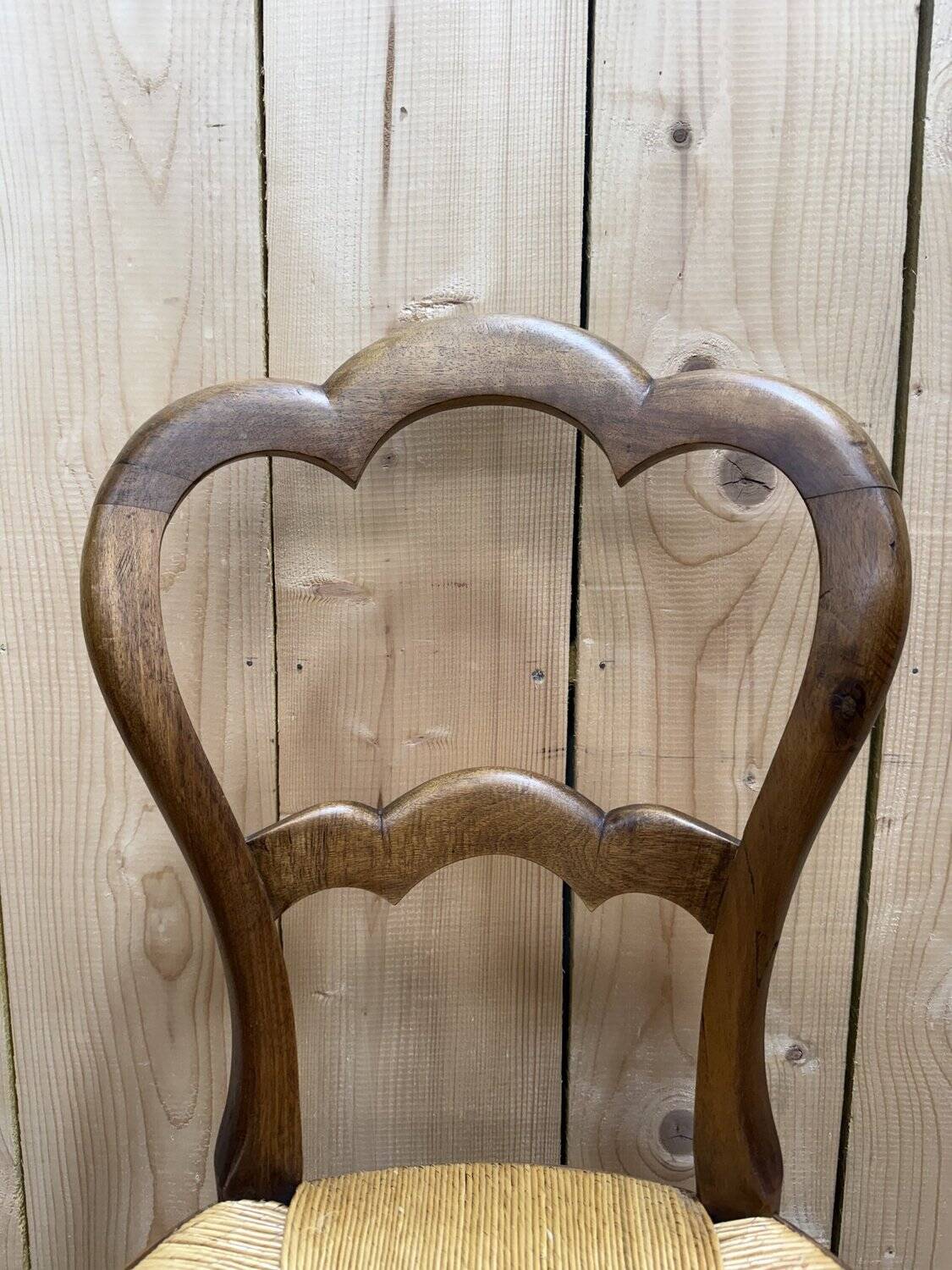 Set of 6 straw-seated chairs from the Louis Philippe period.