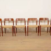 6 x vintage dining chairs | Niels Otto Møller | Model 75 | Teak