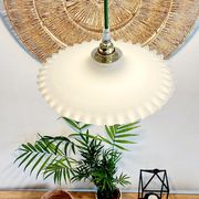 Vintage white opaline pendant lamp
