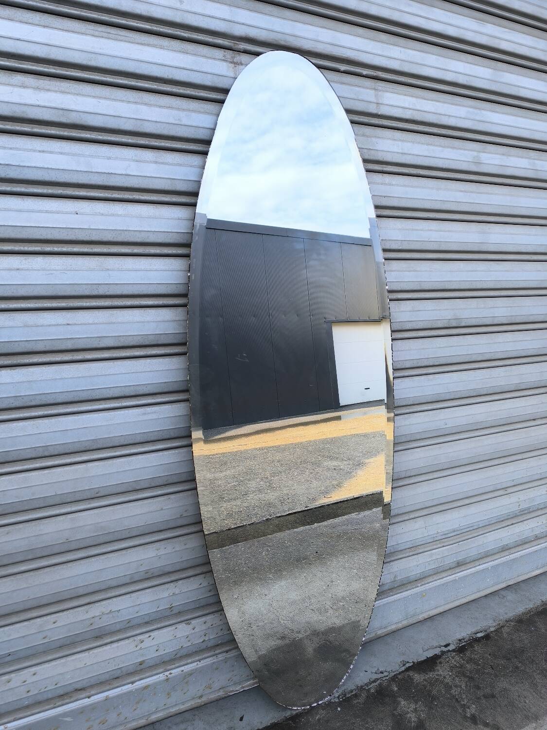 Art Deco Oval Beveled Mirror 168 x 59