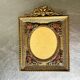 Cadre en métal antique en laiton doré cadre 10,5 cm x 9 cm verre convexe