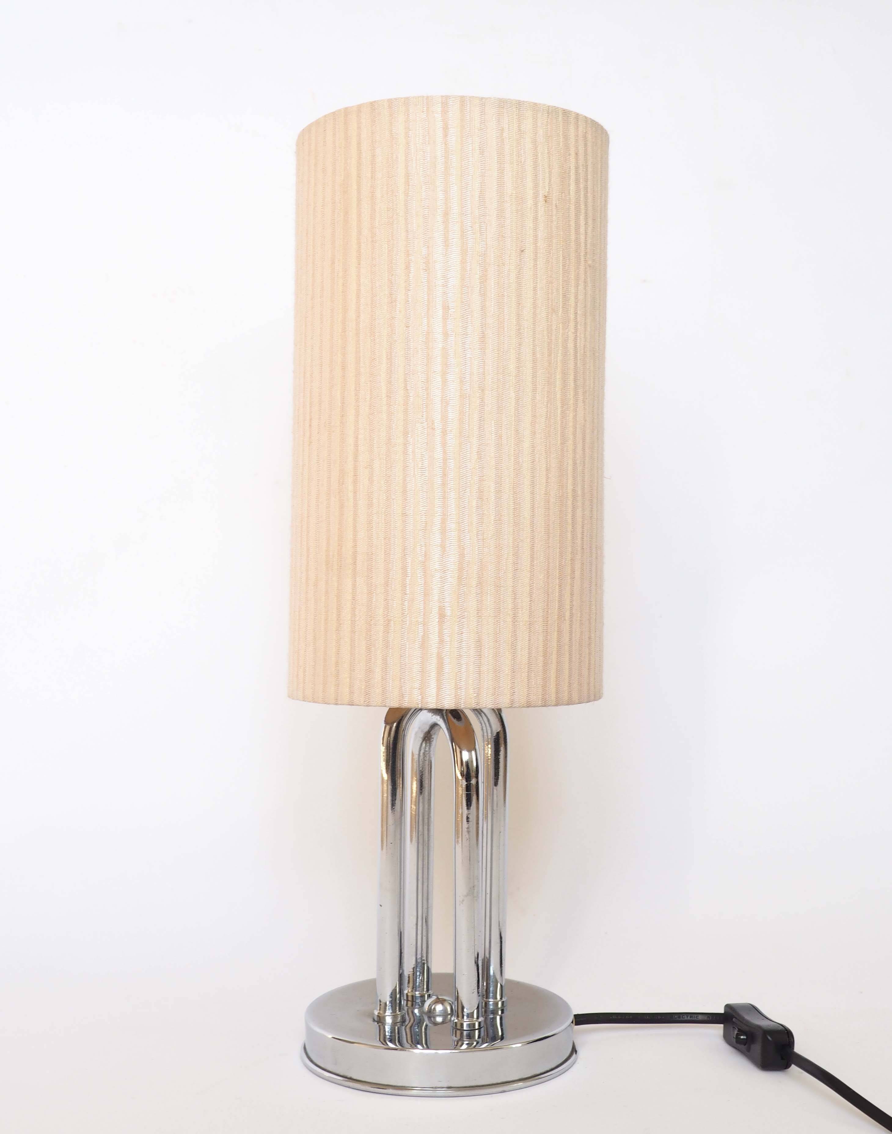 Art Deco chrome tube lamp base