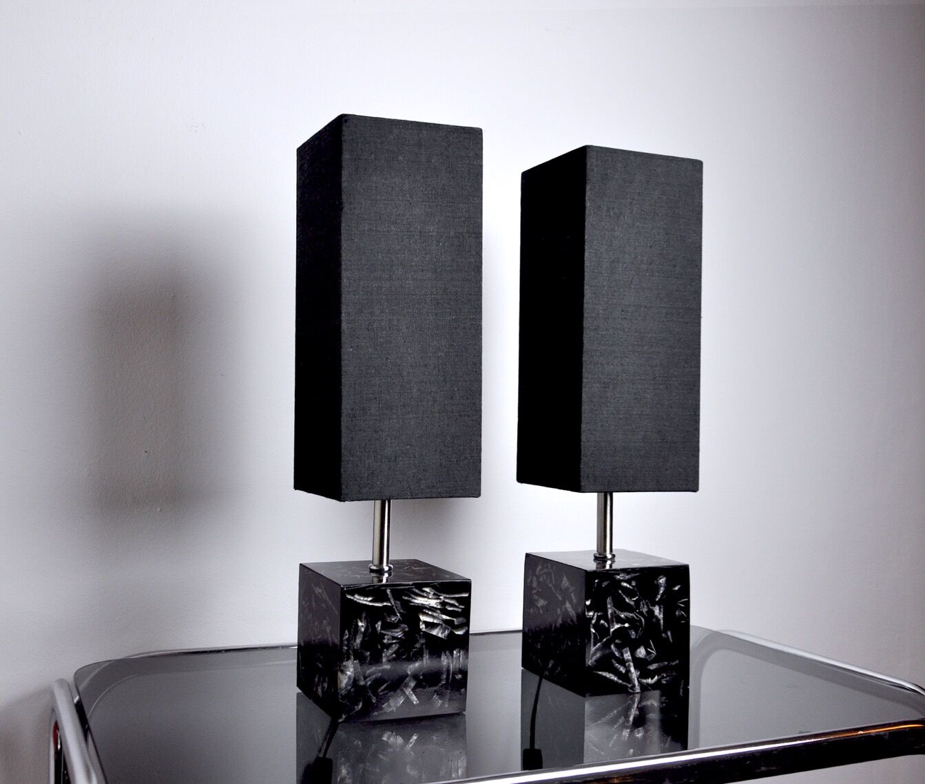 Pair of tarogo table lamps, Japan, 1980