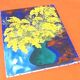 Oil painting on canvas "Bouquet of mimosa" Signed TAF (Gustave Wallet)