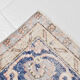 Navy blue vintage rug 317x220cm
