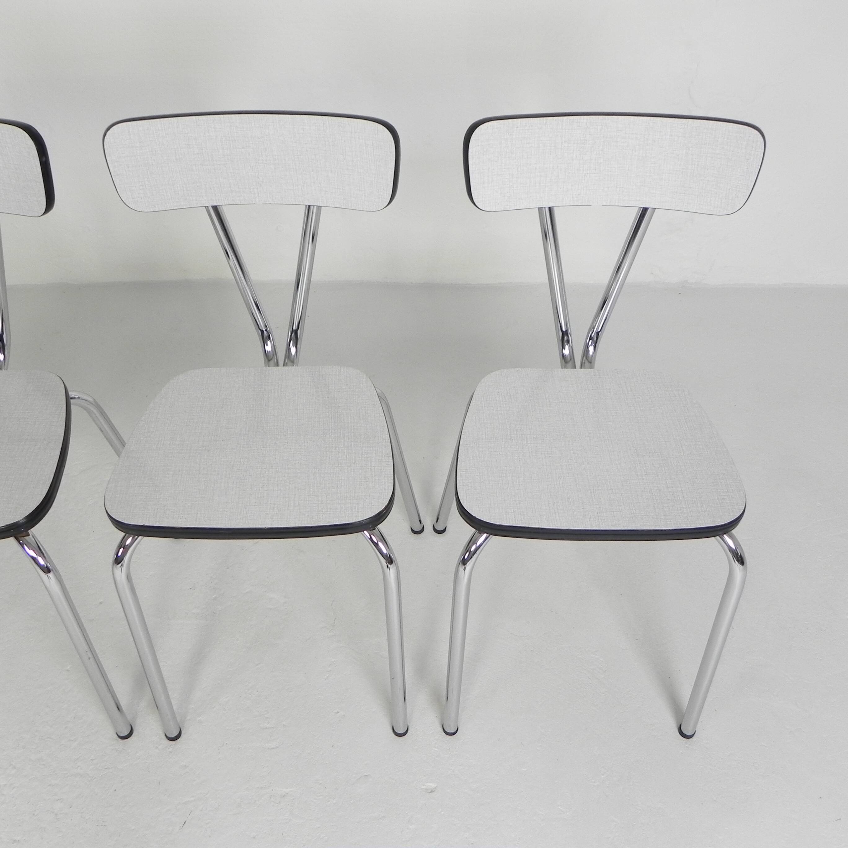 Set of 4 Formica dining chairs, 1960s