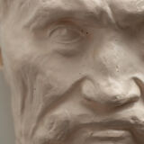 Painted plaster bust - Greek head of Sophocles? signed D. Shœllamer