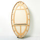 Large Italian mirror oval brass crystal green crystal of Cristal Arte 1950s 110x219cm