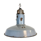 Midcentury grey enamel industrial ceiling lamp, 1950s