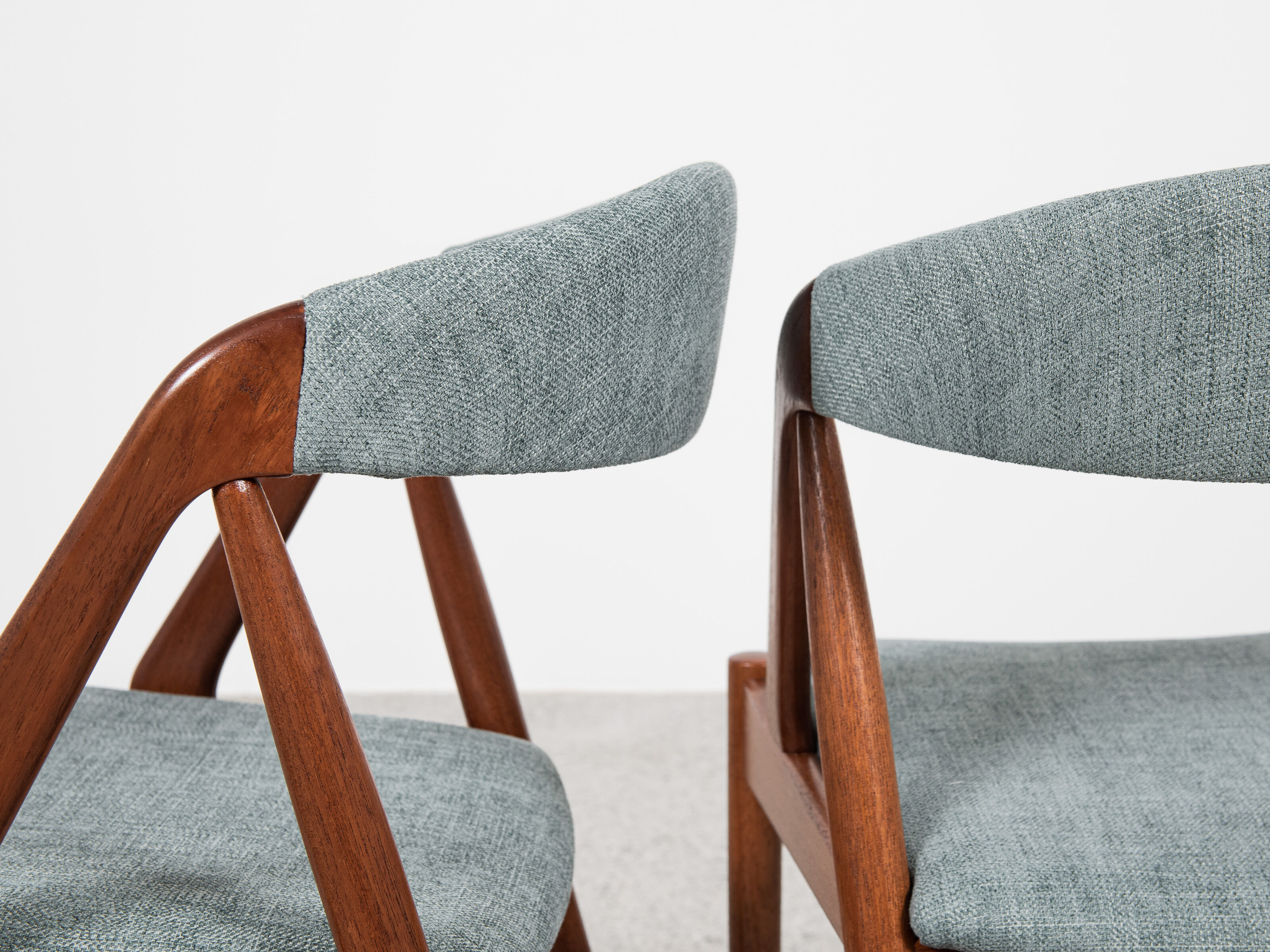 Midcentury Danish set of 4 dining chairs in teak by Kai Kristiansen 1960s