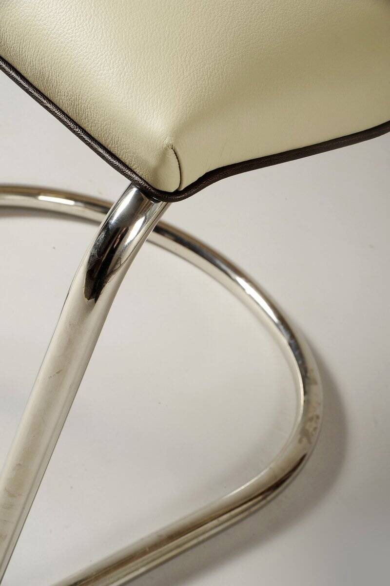 Bauhaus Leather Armchairs attributed to Thonet, Austria, 1920s, Set of 4