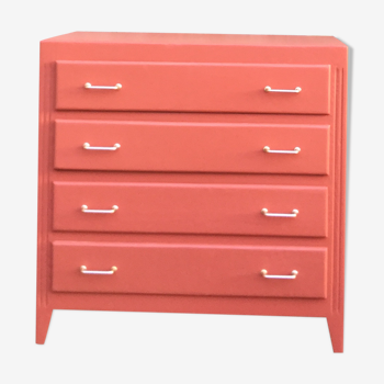 Chest of drawers renovated vintage terracota
