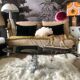 Coffee table smoked glass and chrome