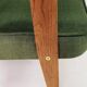Paire de fauteuils en chêne clair et tissu vert olive