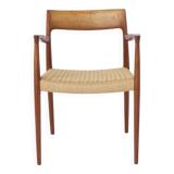 1 of 2 Niels Moller armchair, model 57, 1950s Vintage, paper cord seat,