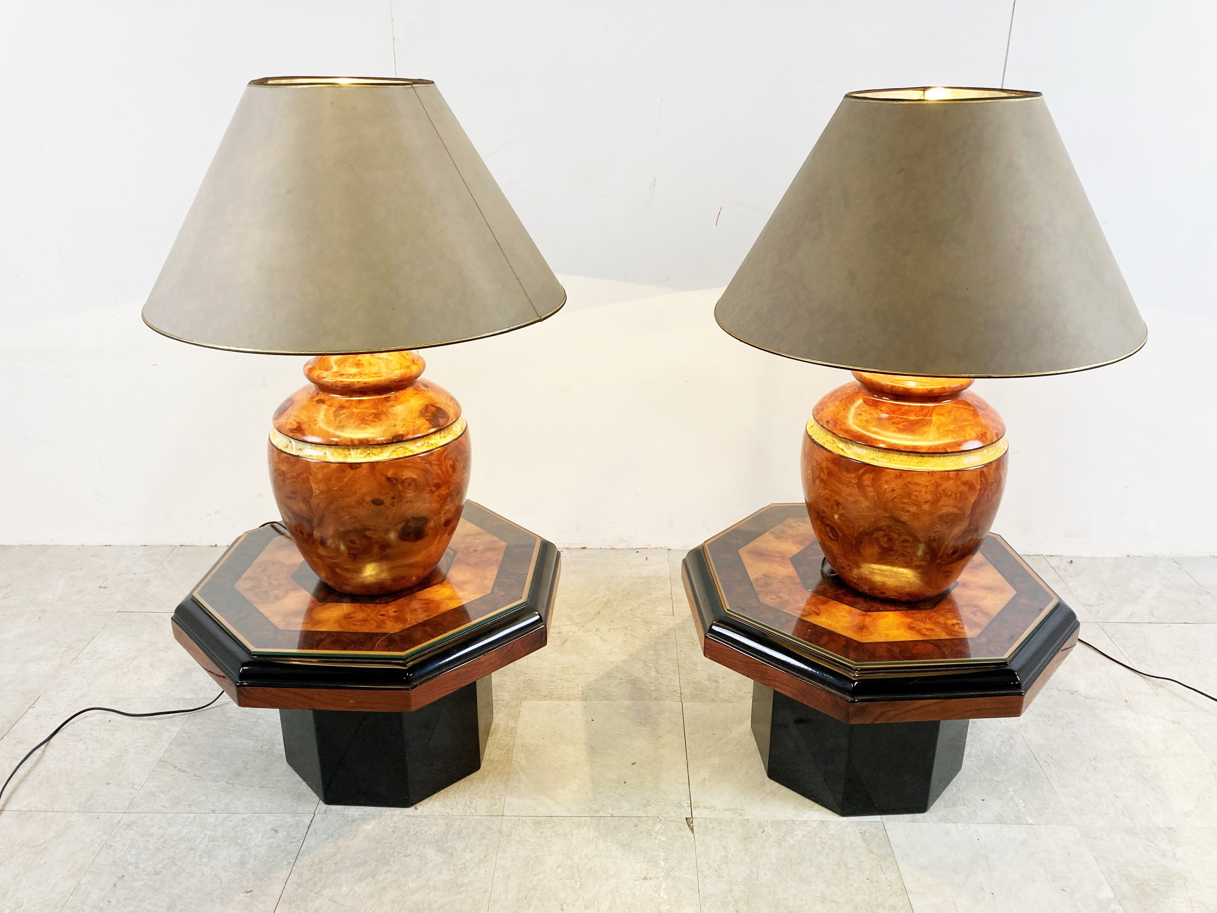 Paire de lampes de table chics, années 1980