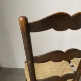 Pair of rustic oak straw chairs
