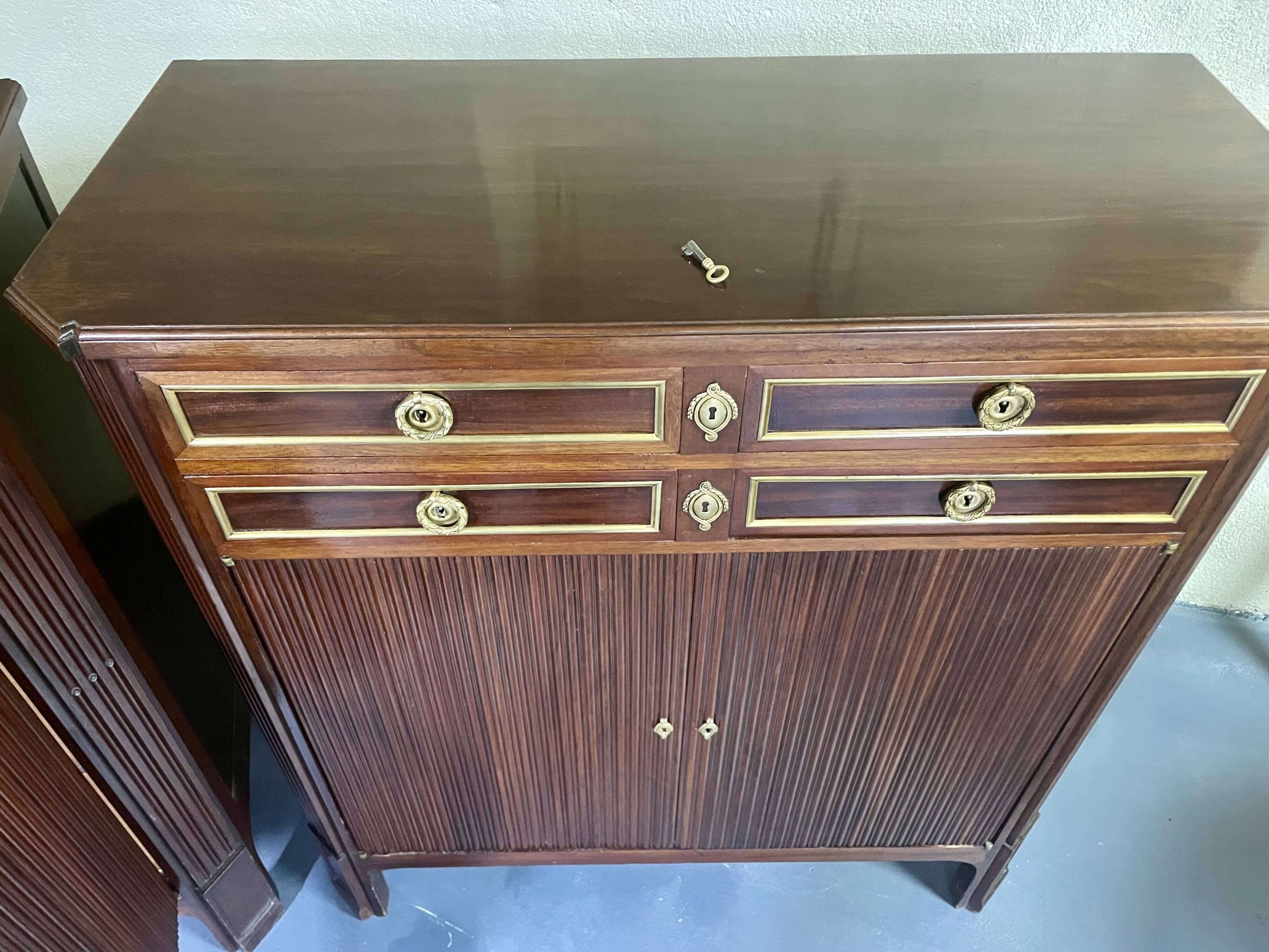 Pair of Louis XVI style mahogany sideboards