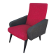 Fauteuil vintage rouge et noir 1960