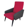 Fauteuil vintage rouge et noir 1960