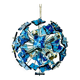 Lustre sculptural italien Spoutnik en verre martelé bleu foncé, années 1980, Italie.