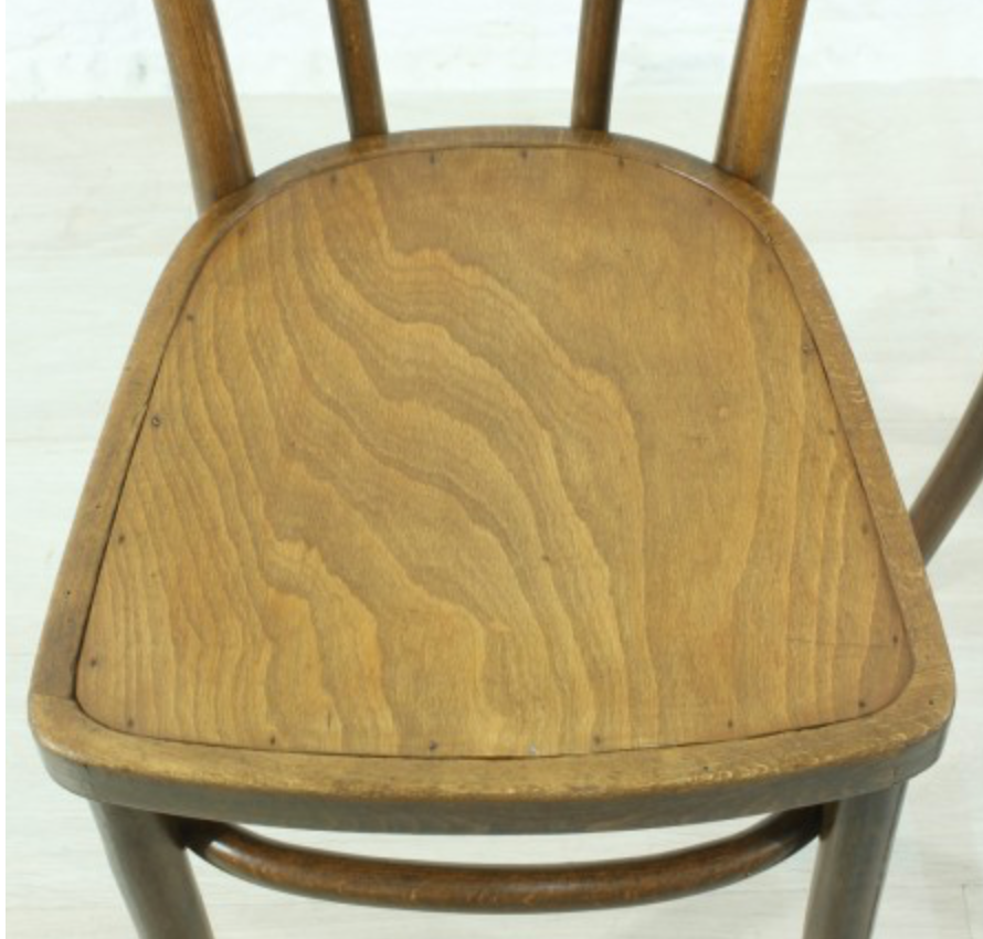 Set of 2 curved wooden chairs circa 1920