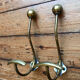 2 patères doubles porte manteau laiton vintage