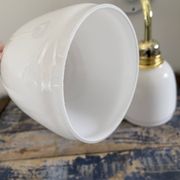 Pair of vintage white opaline sconces restored