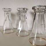gold and transparent bistro glasses with thick bottom