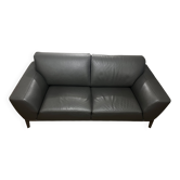 Canapé Roche Bobois modèle Réflexion en cuir taupe, 2,5 places