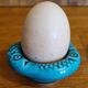 Set of 2 vintage green ceramic egg cups