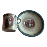 Cup and under cup porcelain scenes galantes