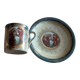 Cup and under cup porcelain scenes galantes