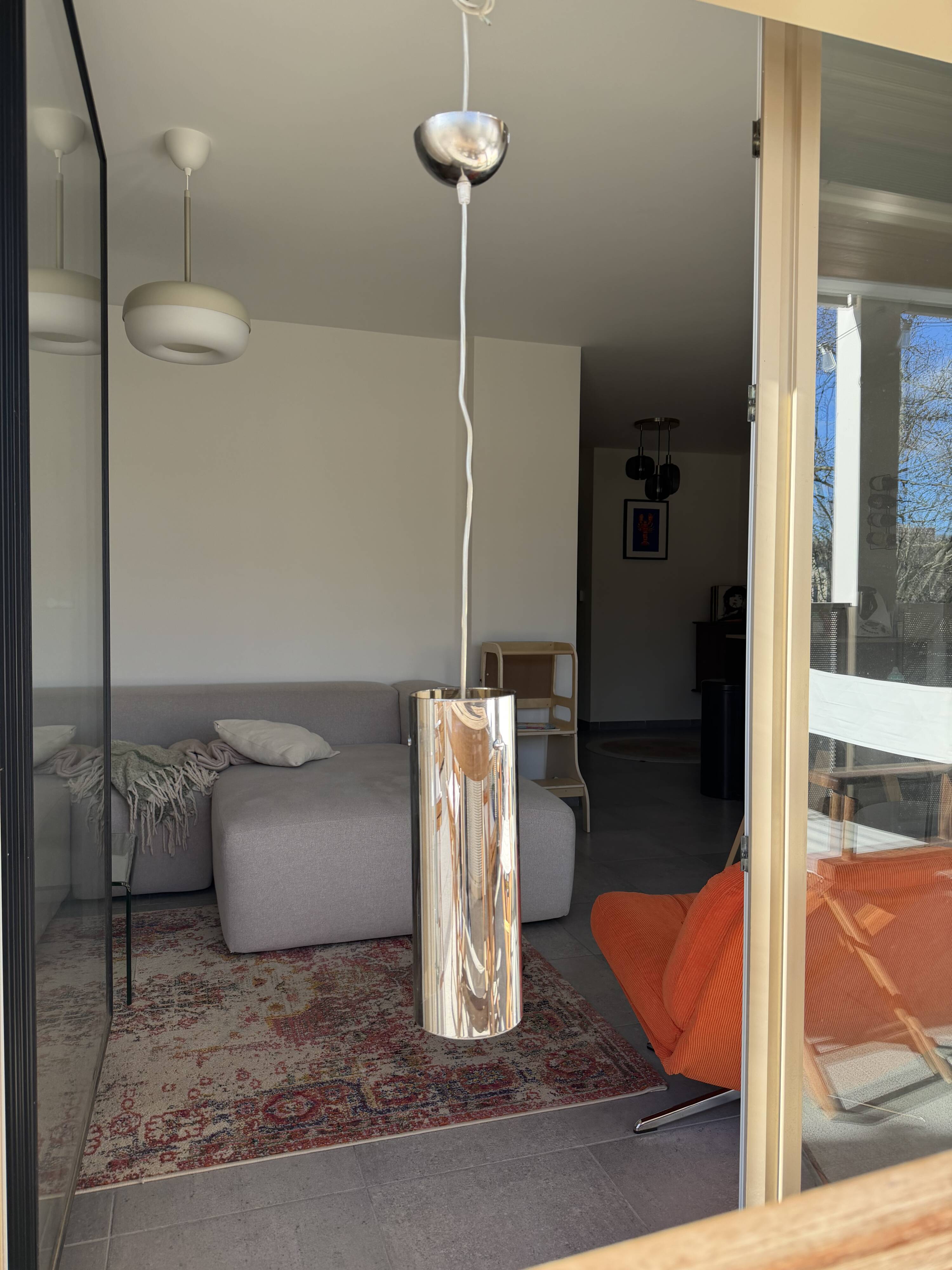 Suspended glass tube mirror Italian design
